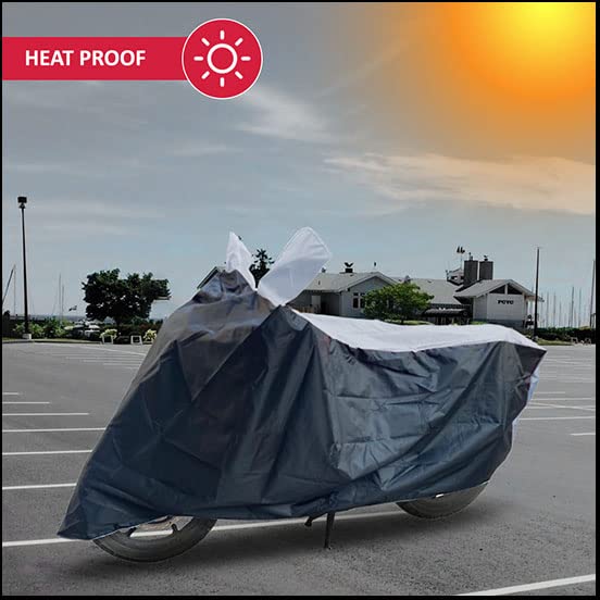 Image of All Weather Protection Scooty Cover for Activa 6G Large - Anti UV - Dustproof - Polyester Top of The Line Scooty Cover Black Silver