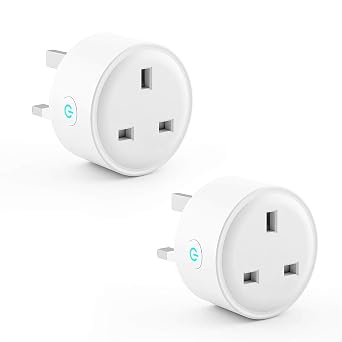 Smart Wi-Fi Plug Socket with Timer, App Remote Control, Works with Alexa & Google Home, 13A UK Smart Plug (2, One Size)