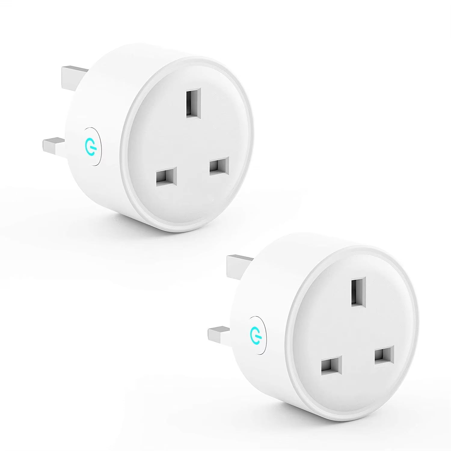 Smart Wi-Fi Plug Socket with Timer, App Remote Control, Works with Alexa & Google Home, 13A UK Smart Plug (2, One Size)