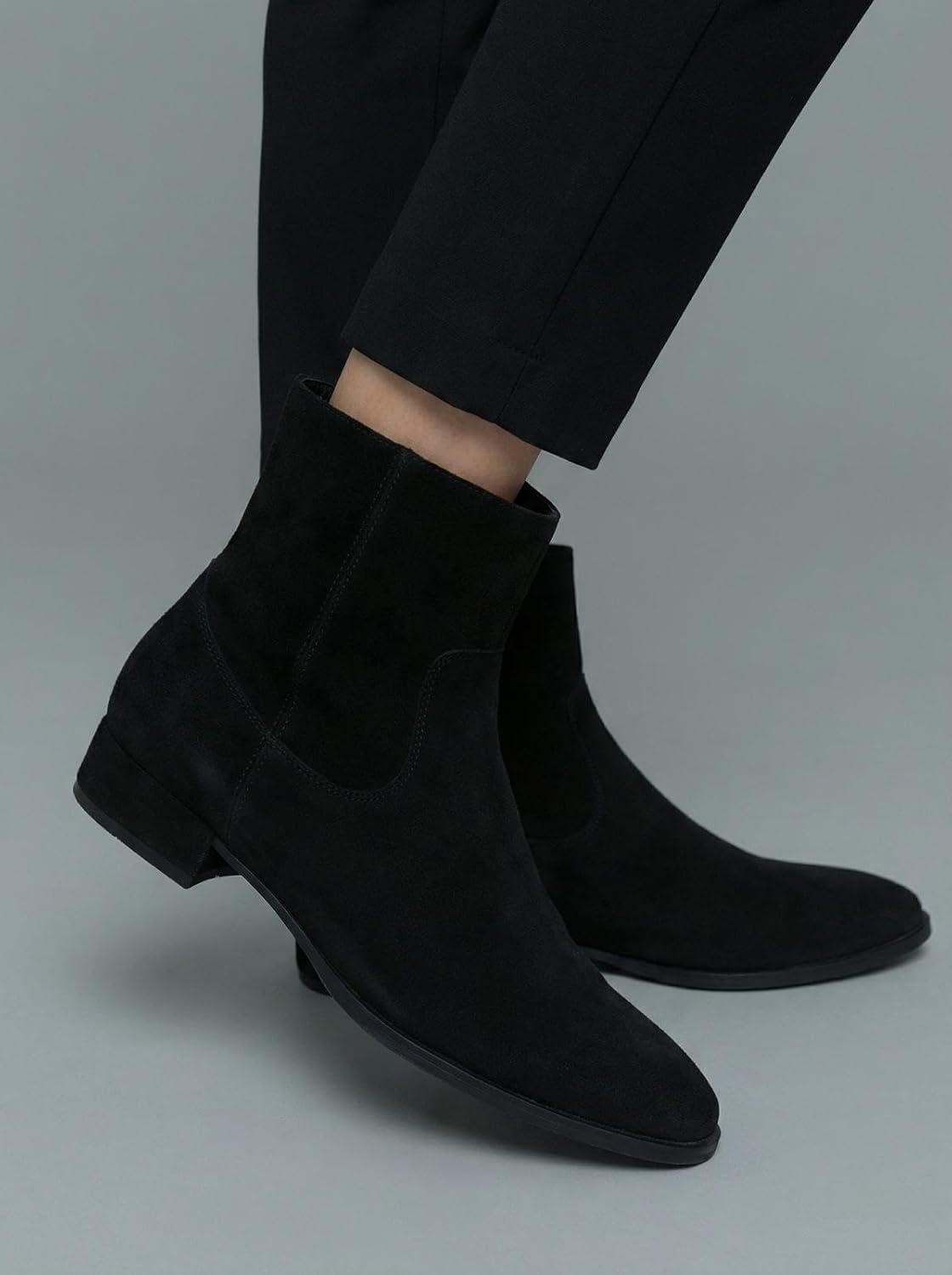 Women's Low Heel Comfortable Ankle Boots Square Toe Short Booties