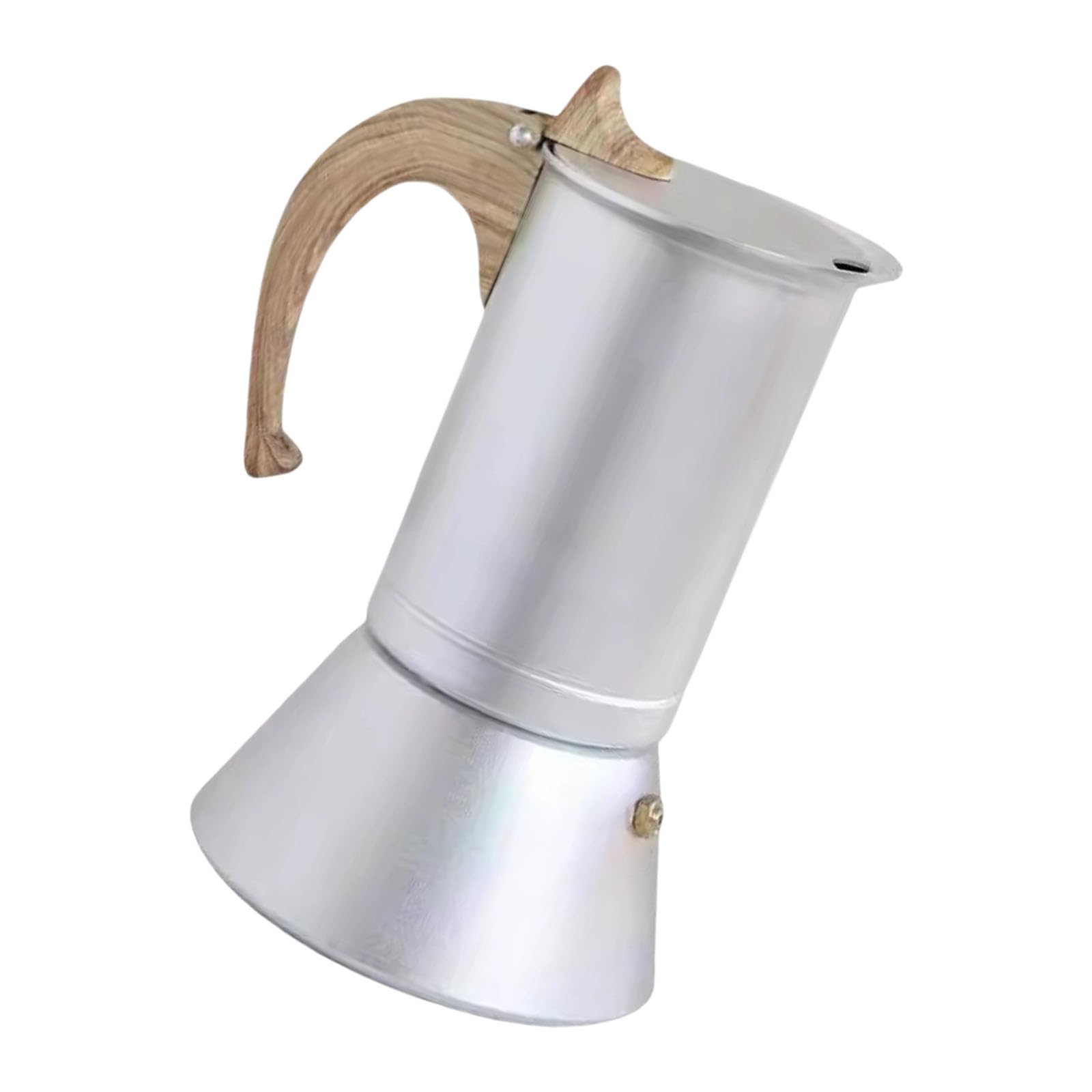 Xinsheinelry 3 Cup Coffee Brewing Pots with Wooden Handle 150ml Capacity Aluminum Alloy Base Espresso Maker Kitchen Essential Mokas Pots Stovetop Espresso Maker