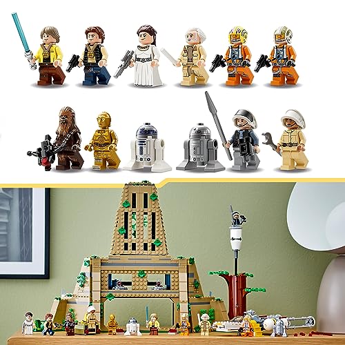 Image of LEGO 75365 Star Wars Yavin 4 Rebel Base with 10 Minifigures Including Luke Skywalker, Princess Leia, Chewbacca and 2 Droid Figures, Y-Wing Starfighter and Command Room of A New Hope