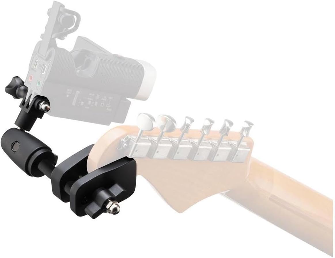 Zoom GHM-1 Guitar Headstock Mount, Flat Clamp Mount, Designed to be Used With Q2n, Q2n-4K, Q4, Q4n, and Q8