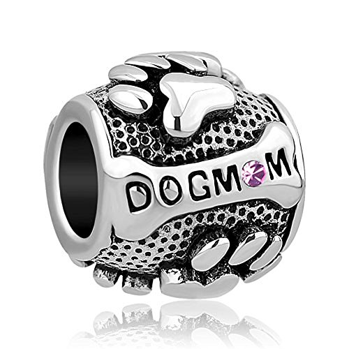 CharmSStory Paws Animal Dog Mom Silver Plated Charms Beads for Bracelets (June)