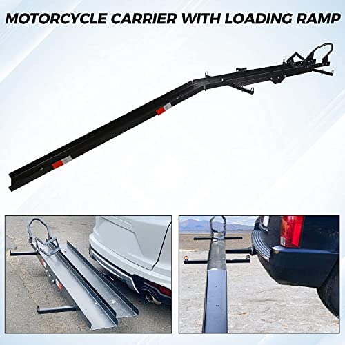 image for HECASA 600LB Motorcycle Carrier with Loading Ramp Heavy Duty Steel Hau