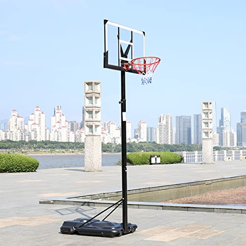 Portable Basketball Hoop Backboard Portable Basketball System/Hoop Adjustable-Height Backboard Basket Height Adjustment 2.45m-3.05m
