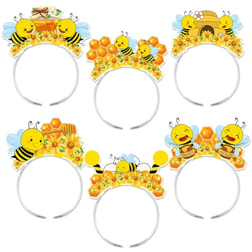 Shamoparty 6 Stück Bienenhaarhänger Dame mit Tierhaarhänger Kinder Bienenkleidung Bienenkleidung Zubehör geeignet für Kinder und Erwachsene Karneval Rollenspiel Kleidung Geburtstagsparty