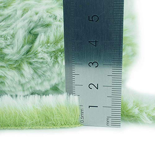 Image of NICEEC Faux Fur Yarn Super Soft, Chunky & Fluffy, Eyelash Yarn for Crochet & Knitting(Total Length 210yds /10.6oz) - Green /300g