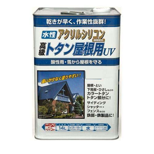 決まりました、、日本ペイント　ニッペのペンキ　屋根用　トタン　新品　 Amazon | ニッペ(Nippe) ペンキ 塗料 高耐久シリコントタン屋根用 14kg