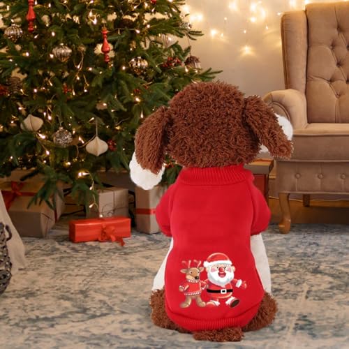ＡＷＨＡＯ Moletom com Capuz para Cachorro de Natal, Roupas de Chihuahua Quente Casaco para Cachorro Pequ