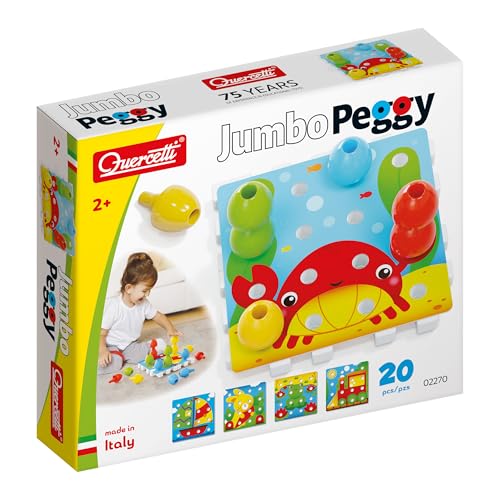 Quercetti Jumbo Peggy Mosaico Bambini, Giochi Bambini 2 Anni fino ai 5 Anni, Chiodini per Bambini 3 Anni, Costruzioni...