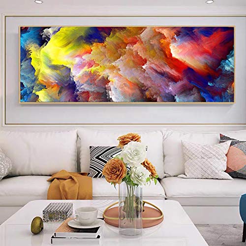 Art abstrait peinture nuages colorés pour réveiller un mur blanc vide sans effort