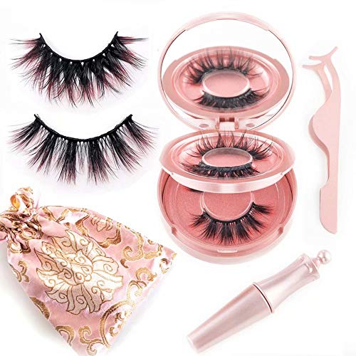 Red Magnetic Eyelashes and Magnetic Eyeliner Kit 2 Style with Tweezers