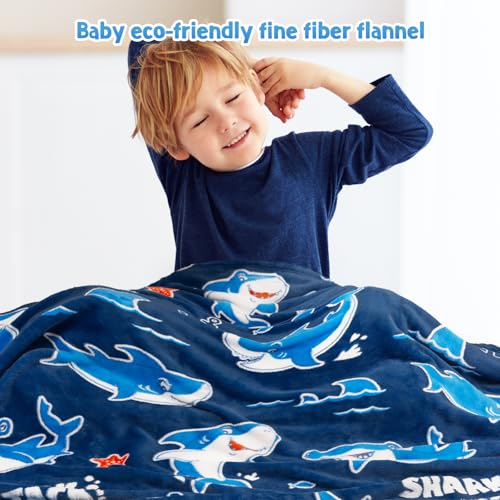 Image of Jekeno Shark Blanket Toys Gifts for Boys Girls Birthday Christmas 50 inchx60 inch | Glow in The Dark Shark Blanket Gifts for Age 1- 16 Years Old Boys Girls Birthday Christmas Super Soft Fleece Throw Blanket