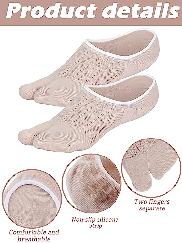 image for Geyoga 6 Pairs Flip Flop Socks Low Cut Split Toe Cotton Tabi Socks for