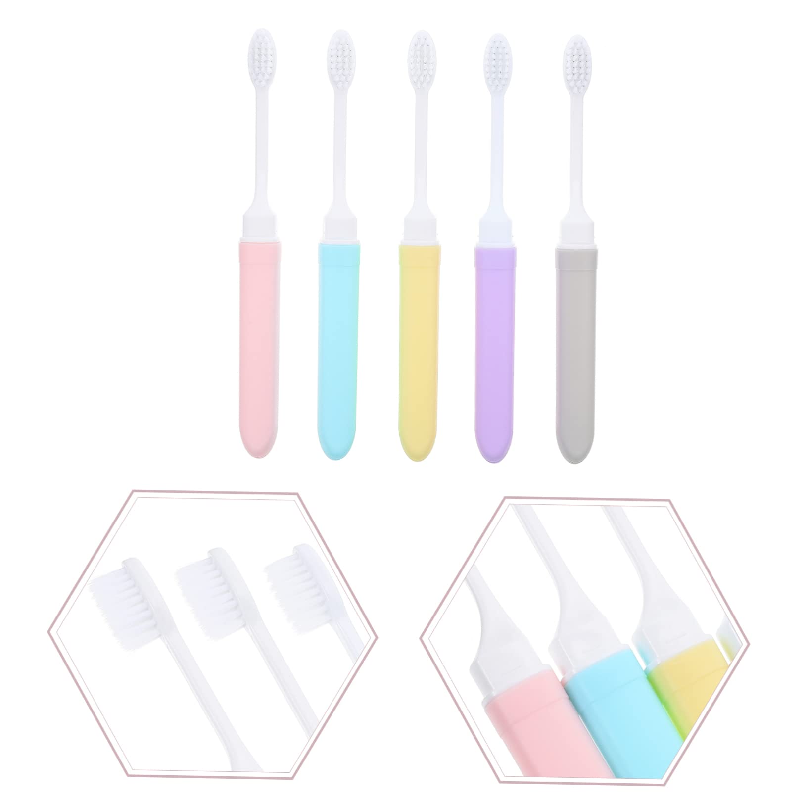 25piezas Cepillos De Dientes Plegables Suaves Para Viaje Kit De Cepillos De Dientes Portátil Estuche Accesorios De Higiene Bucal Para Adultos Viajes