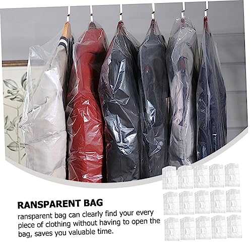 CHILDWEET 20pcs Transparent Garment Bags for Clothes Storage Protective Cover for Suits Dresses Jackets Hanging Clothes Bag for Closet Organization and Dust Prevention3