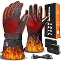 Heated Gloves for Men - Rechargeable Electric Battery Heated Gloves for Men and Women Touchscreen Winter Thermal Glove with 3 Heating Levels Waterproof for Hunting#3 (Black, L)