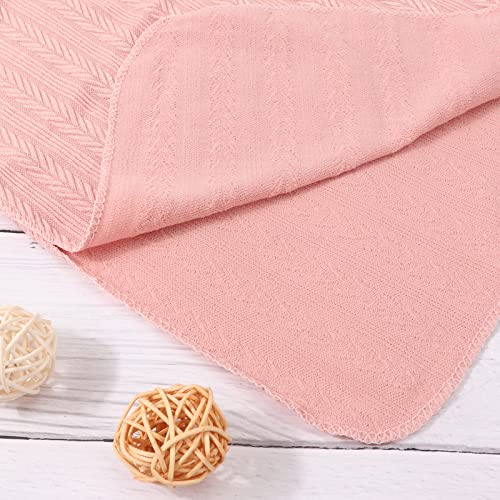 Image of AQOKKA Newborn Receiving Blanket with Bow Hat Mittens Wooden Card Set Wheat-Pattern Newborns Toddler Baby Boy Girl Nursery Swaddle Wrap