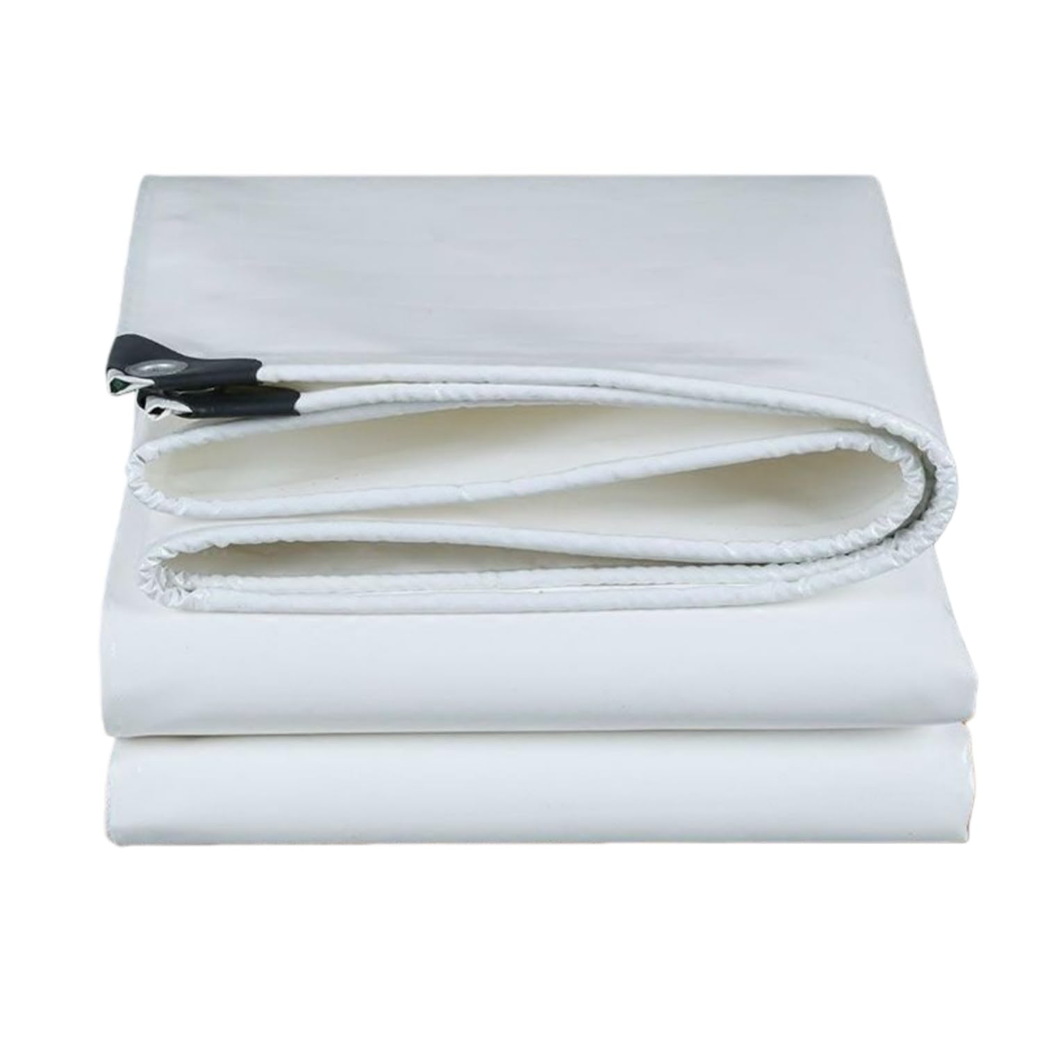 Large Tarpaulin Waterproof Heavy Duty 350 x 380 cm Weatherproof Windproof Uv-Resistant Tarp Sheet Cover Pe Material, Mould-Proof for Multipurpose Indoor Outdoor Protection, White