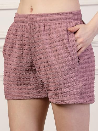Image of UZARUS Women's Elastic Waist Shorts Night Wear Sports and Running Gym Workout and Yoga Regular Fit Short for Women Combo (Pack of 2)