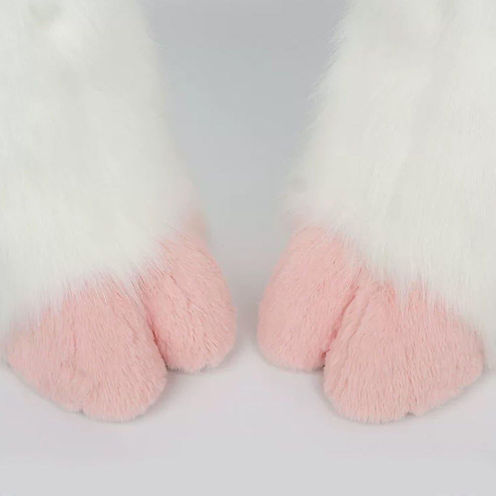1 para pluszowych pazurów cosplay, zwierzęce jagnięce, do fursuitów i kotów, futrzane pantofle dla dorosłych, zestaw akcesoriów kostiumowych
