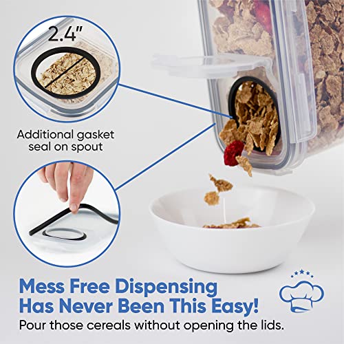 Cereal Containers Storage Set Large (4L,135.2 Oz), Airtight Food Storage Containers for Kitchen & Pantry Organization, Cereal Storage Container Set for Crunchiness, BPA Free Dispenser Keepers (4) - Thumbnail 3