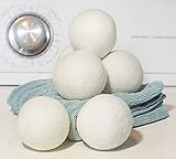Dryer Balls Organic Wool Reusable Natural Fabric Softener Ball, XL (6 Pack)