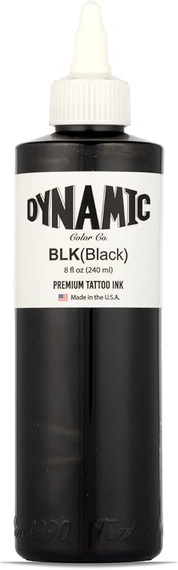 Tinta preta para tatuagem Dynamic Color Co, 240 mL