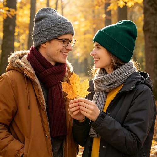 Image of ZOORON Beanie for Men Women Slouchy Winter Beanie Hats Cuffed Skull Caps