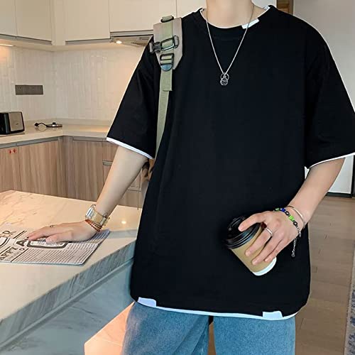 Men's Tees Crewneck Short Sleeve T Shirts Casual Patchwork Summer Tee Top3