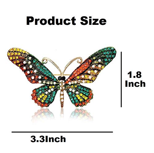 Image of Variety Styles Butterfly Brooch - Multi-Color Rhinestone Crystal Brooch Pin Cute Butterfly Shape Corsages Brooches Decoration Gift for Women