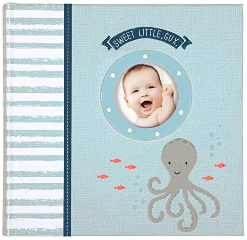 Image of Carter's Blue Nautical Slim Bound Photo Album for Baby Boys, Holds 160 Photos, 40 Pages
