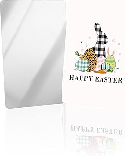 OComster Checkered Rabbit Easter Eggs Filling Compact Mirror Bulk Mini Card Mirror, Cheetah Pattern White Small Compact Mirror for Purse, Rectangular Handheld Pocket Makeup Mirror