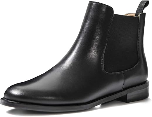 ONEENO Women's Classic Leather Chelsea Boots