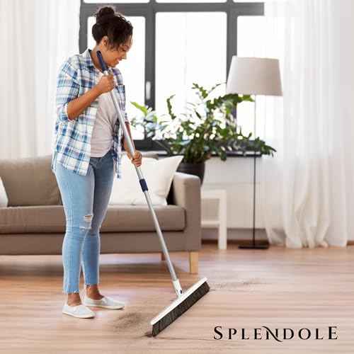 Splendole Besen, Premium-Kehrbesen Zimmerbesen, 45 cm breit Haushaltsbesen, Teleskopstiel, Ultraleicht, Rosshaarmischung – Bild 7