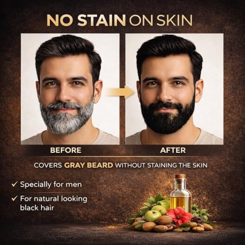 Image of HAIR ID 120GM No Skin Stain Beard Color Cream | Color In Just 10 Minutes | No Ammonia, Long Lasting (Free Gloves, Brush And Trey) Natural Extracts - 2Packs