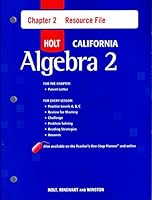 Holt Algebra 2 California: Chapter 2 Resource File with Answers Algebra 2 0030990300 Book Cover