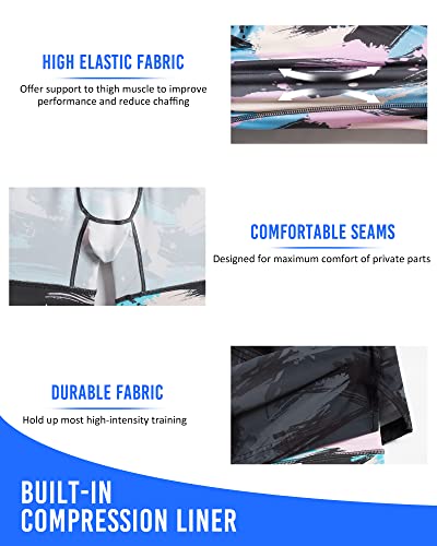 Image of maamgic Mens 5 inch Gym Running Shorts for Men 2 in 1 Quick Dry Workout Athletic Shorts