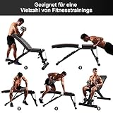 OUNUO Klappbare Hantelbank Schrägbank Multifunktion Trainingsbank Fitnessbank mit hochwertiger angenehmer Polsterung, Verstellbarer Rückenlehne, elastischer Seils, Flach-/Sit Up-Bank für Heimtraining - 7