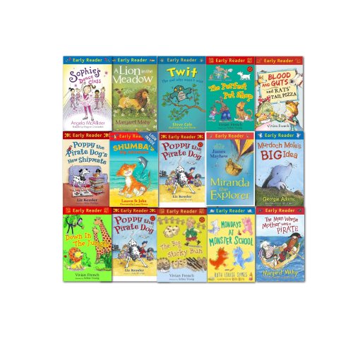 Early Reader collection 15 Books Set, (Children's Early Reader) (Sophie's Dance Class, Shumba's Big Adventure, Miranda the Explorer, Twit, Poppy the Pirate Dog, The Perfect Pet Shop, The Big Sticky Bun, Down in the Jungle, Blood and Guts and more...