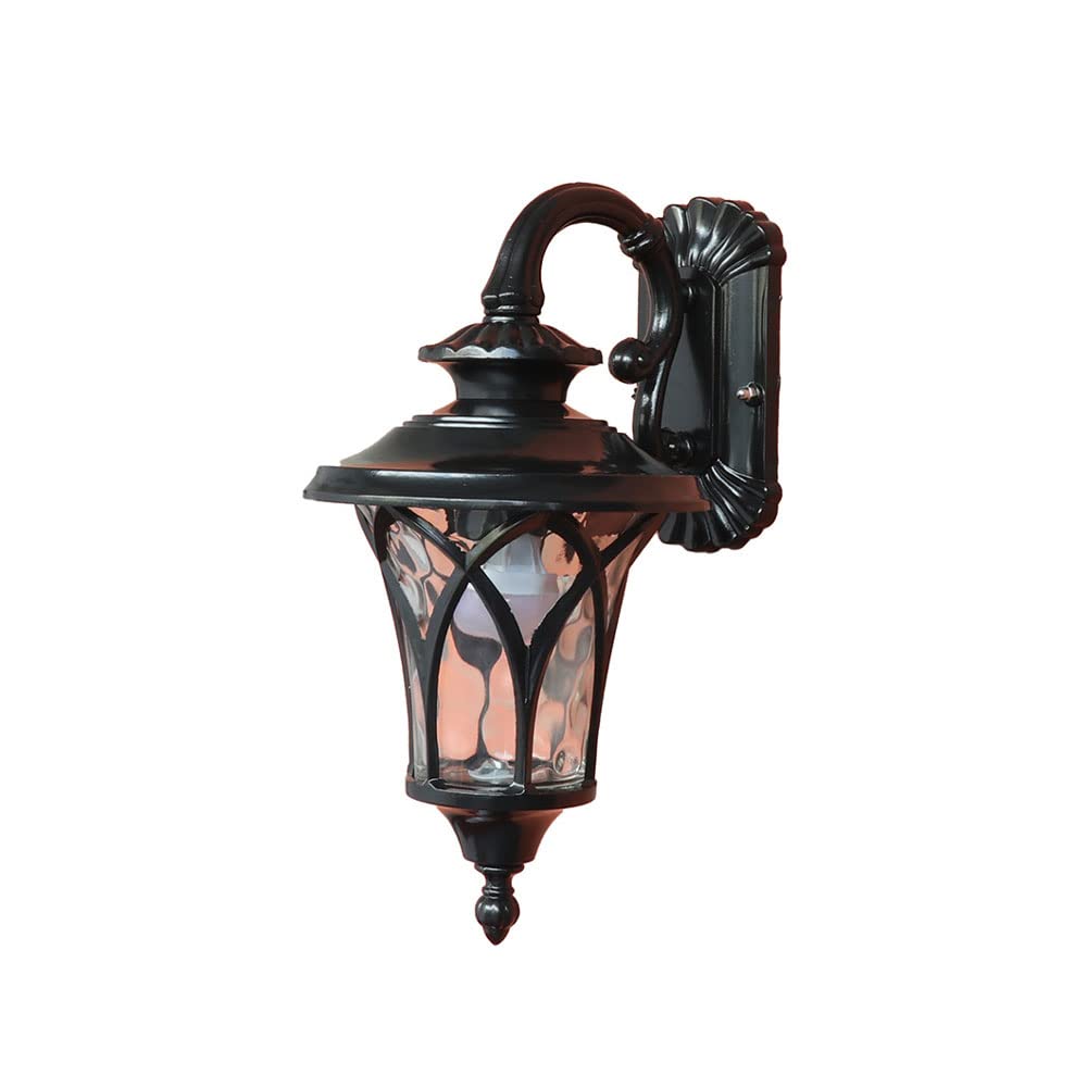 NHPJFDC E27 Retro Style Black/Bronze Wall Light - IP54 Waterproof Semi-Flush Mount Sconce for Outdoor Garden, Porch, Balcony, and Pathway Lighting(Black)