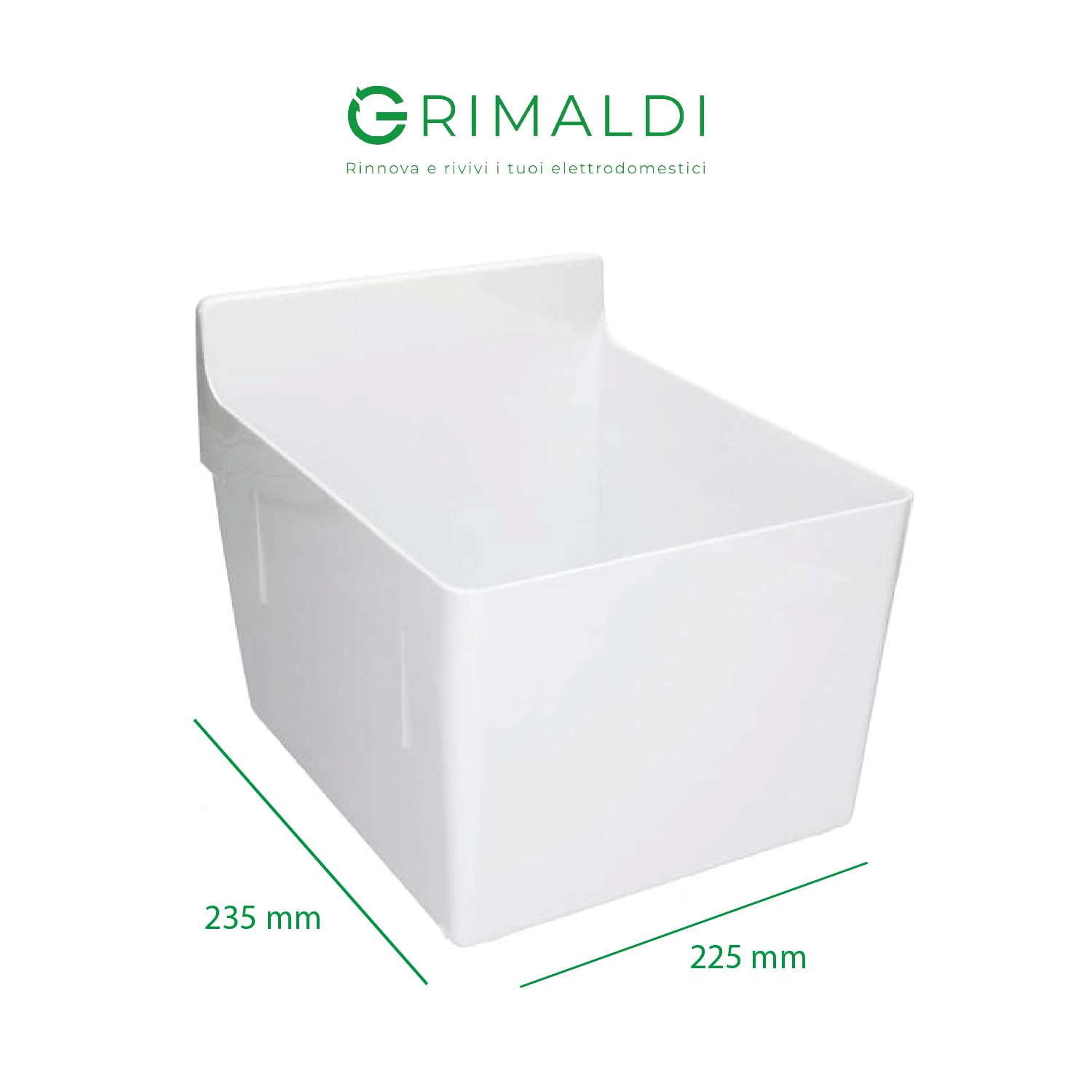 G GRIMALDI Cassetto Verdura Frigorifero 2247074103 compatibile con Rex Electrolux Zanussi, Ripiano Frutta Bianco 225x235 – Ricambio Alternativo 2275053144 2275053433