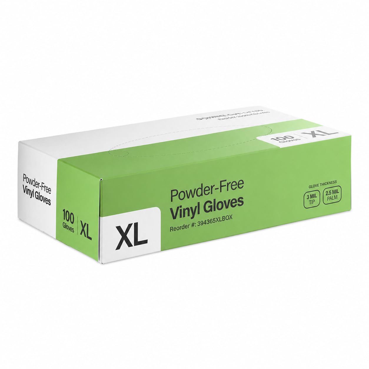 Extra-Large Clear Vinyl Disposable Gloves by Glownary – Large, Vinyl, Blue, Pack of 100, Model 394365xlbox