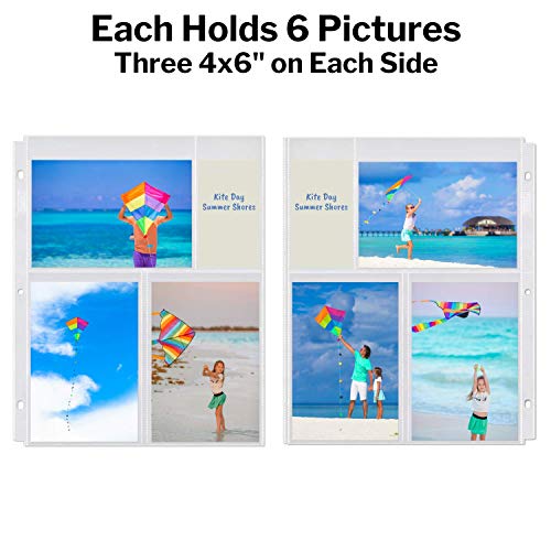 image for Dunwell Photo Album Refill Pages - (4x6 Mixed Format, 100 Pack) for 60