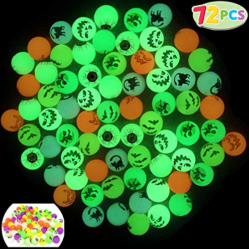 JOYIN 72 Glow in The Dark Bouncing Balls 1.25” | 6 Halloween Theme Designs | for Halloween Bouncy Party Favor Supplies, School Classroom Game Rewards, Trick or Treating Goodie JOYIN 72 Glow in The Dark Bouncing Balls 1.25” | 6 Halloween Theme Designs | for Halloween Bouncy Party Favor Supplies, School Classroom Game Rewards, Trick or Treating Goodie