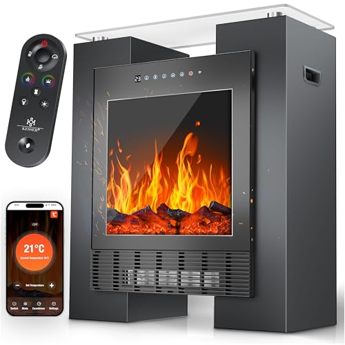 KESSER® LED Kamin mit Heizung elektrisch | Heizlüfter Elektrokamin mit...