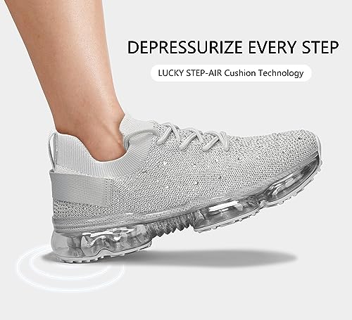 Image of LUCKY STEP Women Air Cushion Fashion Sneakers | Breathable Casual Comfortable Lightweight Walking Shoes