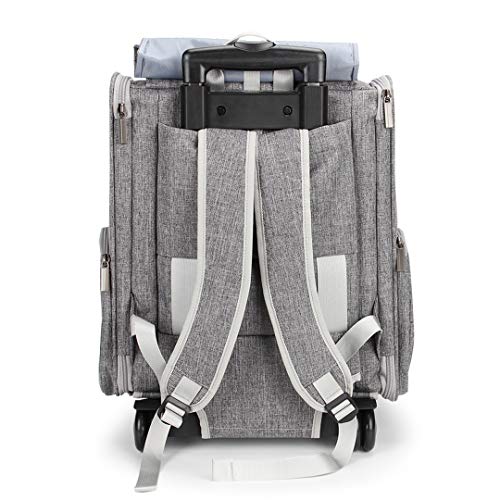 Image of LOLLIMEOW Pet Rolling Carrier, Dog Backpack with Wheels,Cats,Puppies Travel Bag with Wheels,Dog TrolleyiE†Greyia€