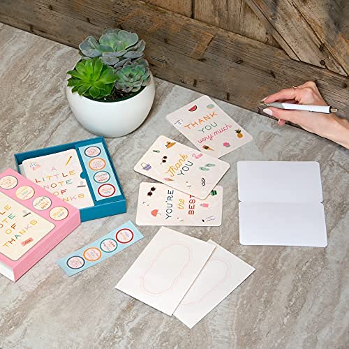 Image of Studio Oh! Tiny Treasures Blank Thank You Cards Set with Envelopes & Stickers, 12 Assorted Note Cards (4 Designs), 4.5 x 5.5 in, 260 GSM Thick Paper, Decorative Stationery Set for Gifts, All Occasions